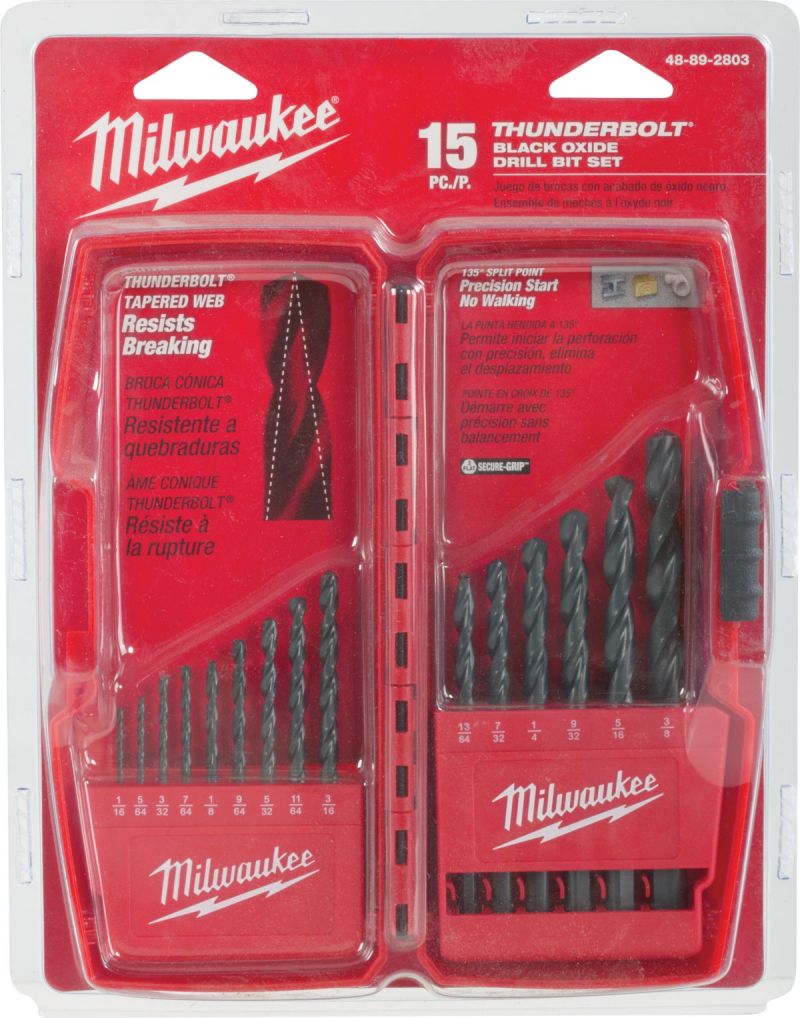 15 Piece for sale online Milwaukee Thunderbolt Black Oxide Drill Bit Set